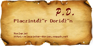 Placzintár Dorián névjegykártya